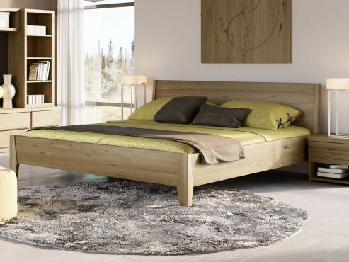 Schlafzimmer mit Wildeichenholzbett "Benjamin" 180 x 200 cm