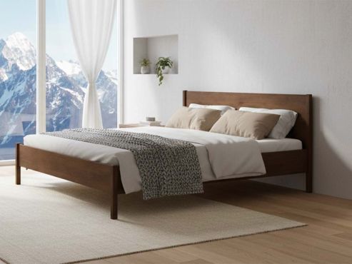 Buchenbett Dunkel „Flora“ in 180 x 200 cm