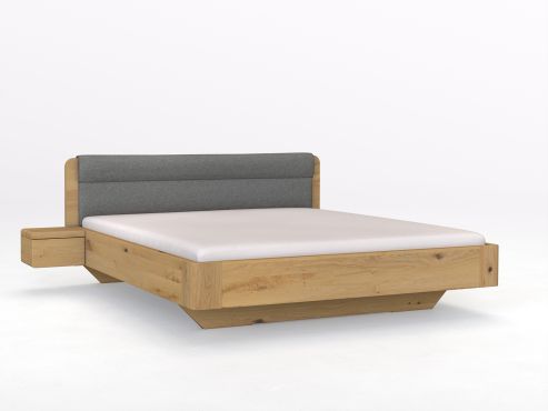 Wildeichenbett Hell „Clara“ mit Polsterkopfteil