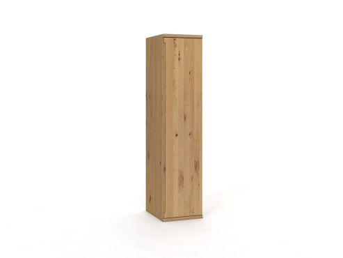Wildeichenschrank Hell „Valentin“, 1-türig, Höhe 220 cm, Griffausführung „Lukas“, Türanschlag: rechts