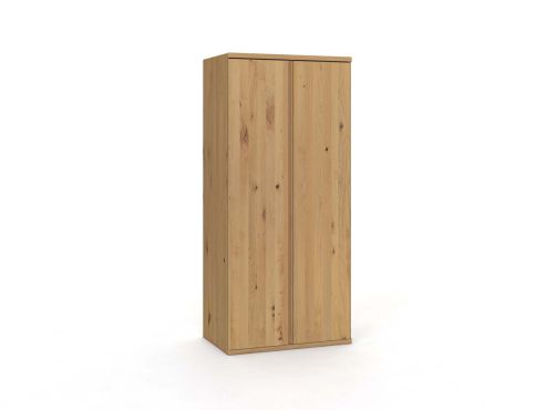 Wildeichenschrank Hell „Valentin“, 2-türig, Höhe 220 cm, Griffausführung „Patrizia“
