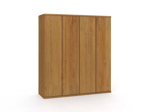 Eichenschrank „Valentin“, 4-türig, Höhe 220 cm, Griffausführung „Patrizia“