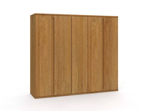 Eichenschrank „Valentin“, 5-türig, Höhe 220 cm, Griffausführung „Lukas“