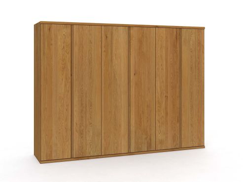 Eichenschrank „Valentin“, 6-türig, Höhe 220 cm, Griffausführung „Patrizia“