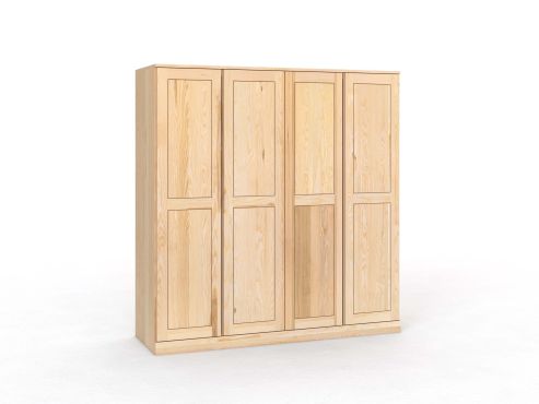 Eschenschrank „Edelweiß“, 4-türig, Höhe 210 cm, Griffleiste A („Patrizia")