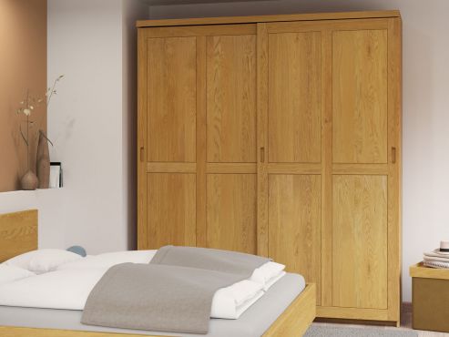 Schrank „Edelweiß" aus Eiche, 2-türig breit, Höhe 233 cm