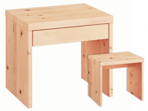 Nachttisch aus Zirbenholz mit Lade