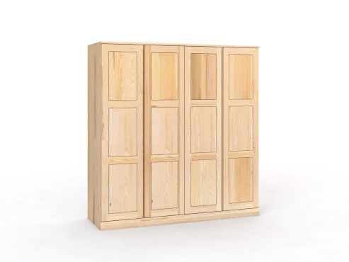 Eschenschrank „Enzian“, 4-türig, Höhe 210 cm, Griffleiste A („Patrizia")