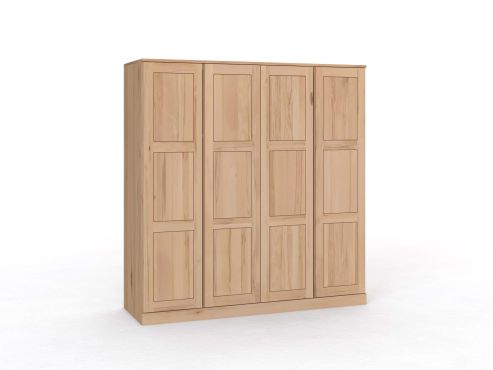 Buchenschrank „Enzian“, 4-türig, Höhe 210 cm, Griffleiste A („Patrizia")