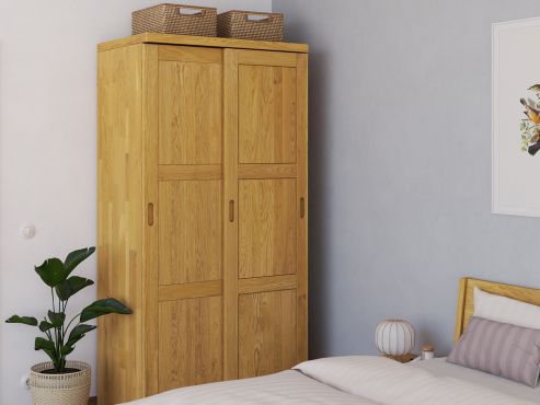 Eichenschrank „Enzian", 2-türig schmal, Höhe 208 cm