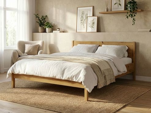 Wildeichenbett „Flora“ in 180 x 200 cm