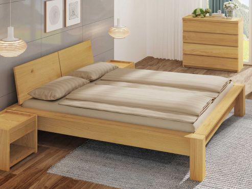 Eichenschlafzimmer mit Bett aus Massivholz "Hanna"