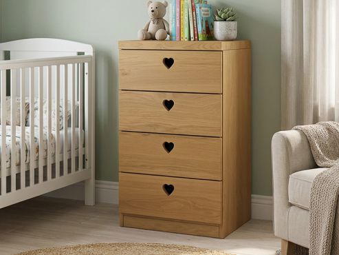 Eichenkommode Hell „Heidi“ mit 1 Lade und 1 Tür