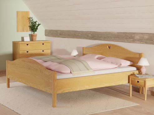 Eichenholzbett „Hermine“ 180 x 200 cm