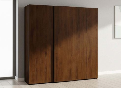 Buchenschrank Dunkel „Ludwig", 3-türig, Höhe 220 cm, Grifflos