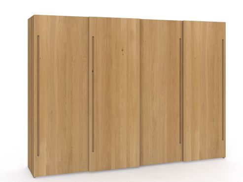 Schiebetürenschrank aus Eiche Hell „Ludwig“ 4-türig