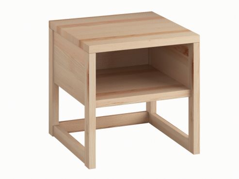 Nachttisch aus Zirbenholz ohne Lade
