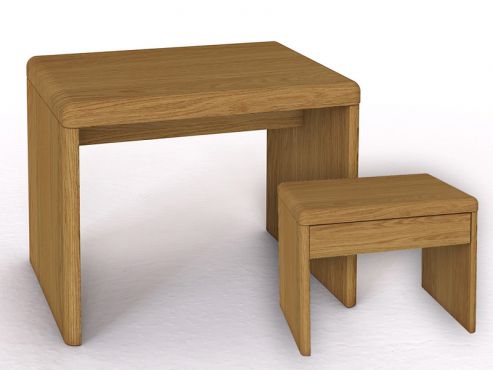 Nachttisch aus Zirbenholz mit Lade