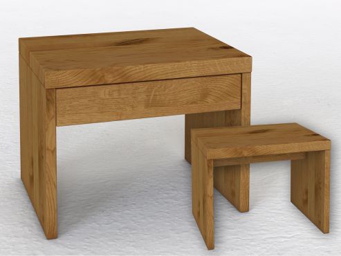 Nachttisch aus Zirbenholz mit Lade
