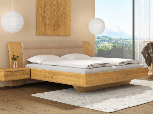 Schlafzimmer aus Massivholz Eiche mit Zirbenbett "Nadine"