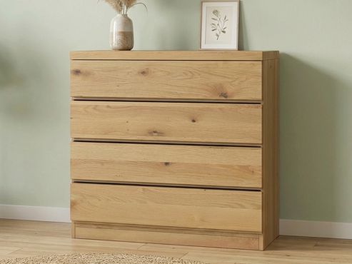 Wildeichenkommode Hell „Patrizia“ mit 1 Tür und 5 Laden