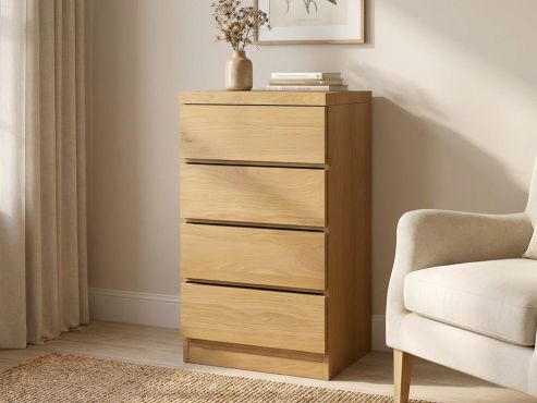 Eichenkommode Hell „Patrizia“ mit 1 Lade und 1 Tür