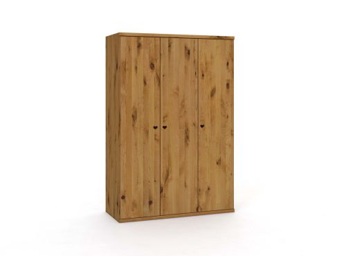 Wildeichenschrank „Romana“, 3-türig, Höhe 220 cm, Griffausführung „Heidi“