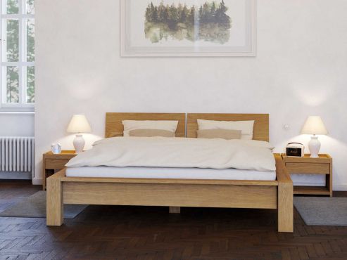 Eichenschlafzimmer mit Bett aus Massivholz "Hanna"