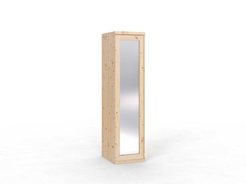 Zirbenschrank „Sandra“, 1-türig, Höhe 220 cm, Griffausführung „Patrizia“,  Türanschlag links