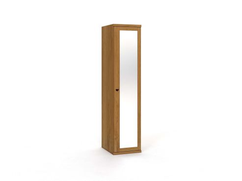 Eichenschrank „Sandra“, 1-türig, Höhe 220 cm, Griffausführung „Heidi“,  Türanschlag rechts