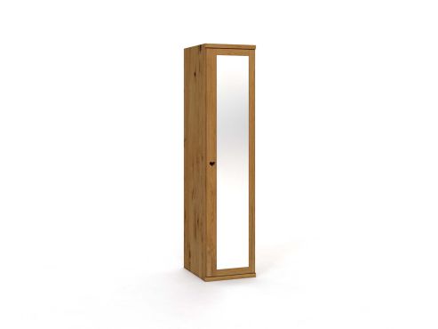 Wildeichenschrank „Sandra“, 1-türig, Höhe 220 cm, Griffausführung „Heidi", Türanschlag: rechts