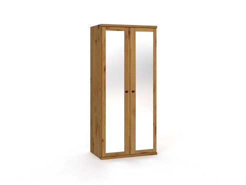 Wildeichenschrank „Sandra“, 2-türig, Höhe 220 cm, Griffausführung „Heidi"