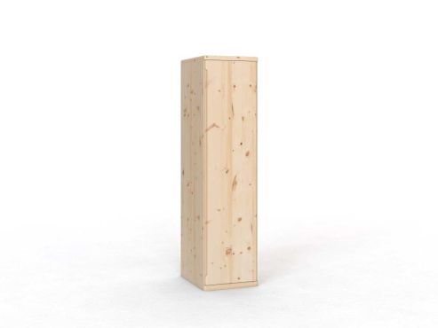 Zirbenschrank „Valentin“, 1-türig, Höhe 220 cm, Griffausführung „Lukas“,  Türanschlag rechts
