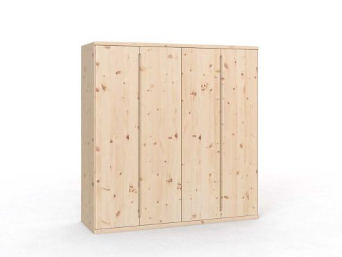 Zirbenschrank „Valentin“, 4-türig, Höhe 220 cm, Griffausführung „Lukas“,  