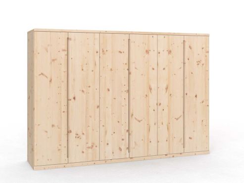 Zirbenschrank „Valentin“, 6-türig, Höhe 220 cm, Griffausführung „Lukas“,  
