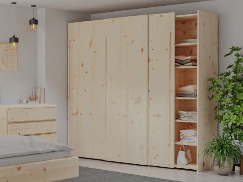 Zirbenschrank „Viktor", 3-türig, Höhe 220 cm mit Griff C