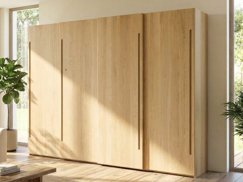 Schiebetürenschrank aus Eiche Hell „Viktor“ 4-türig