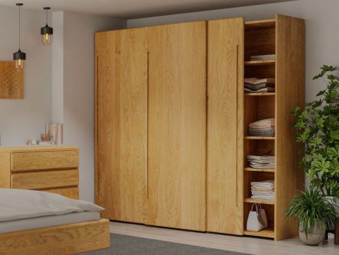 Eichenschrank „Viktor", 3-türig, Höhe 220 cm mit Griff C