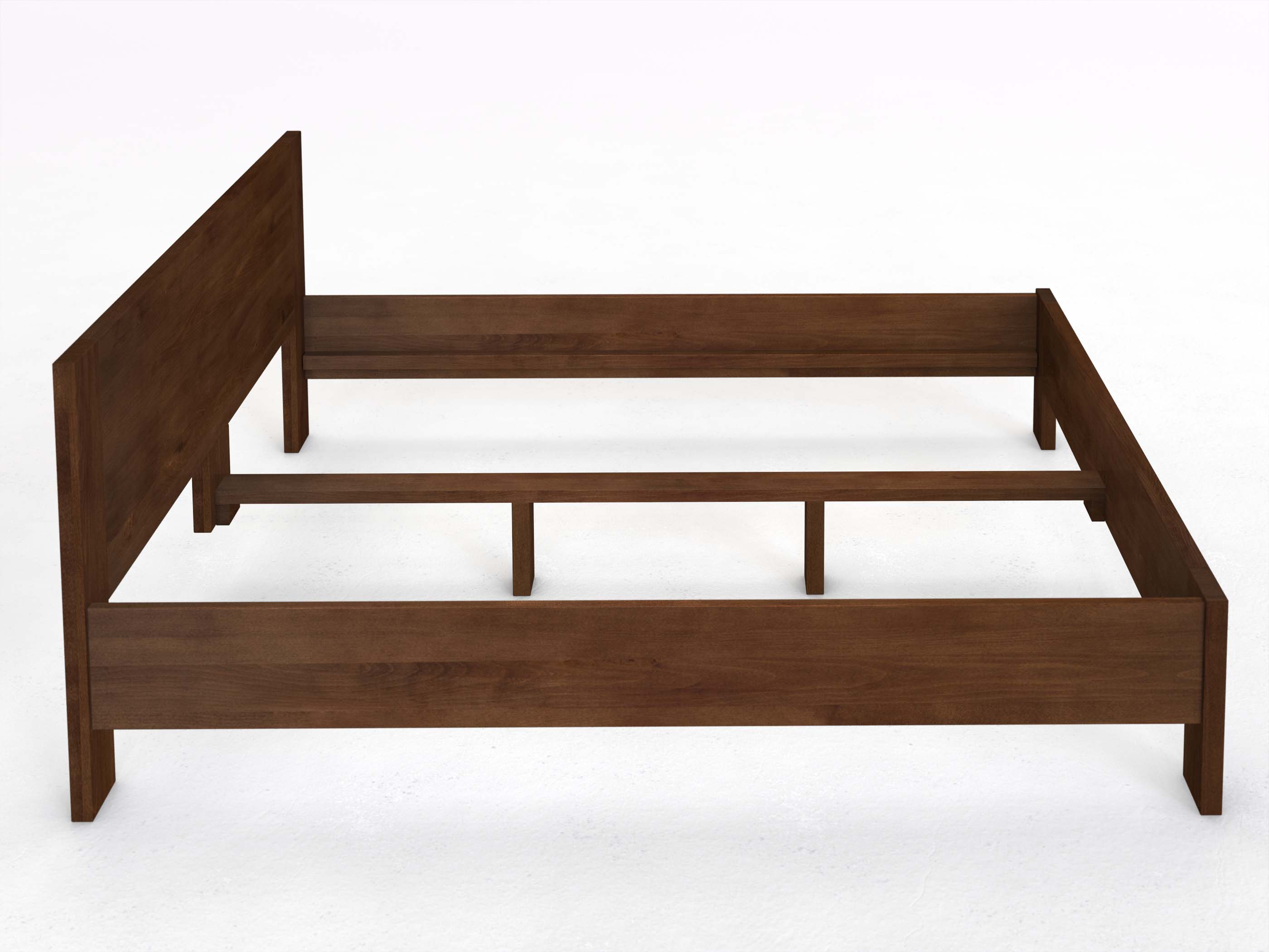 Bettgestell aus Massivholz mit durchgehenden Auflageleisten (Musterbeispiel)