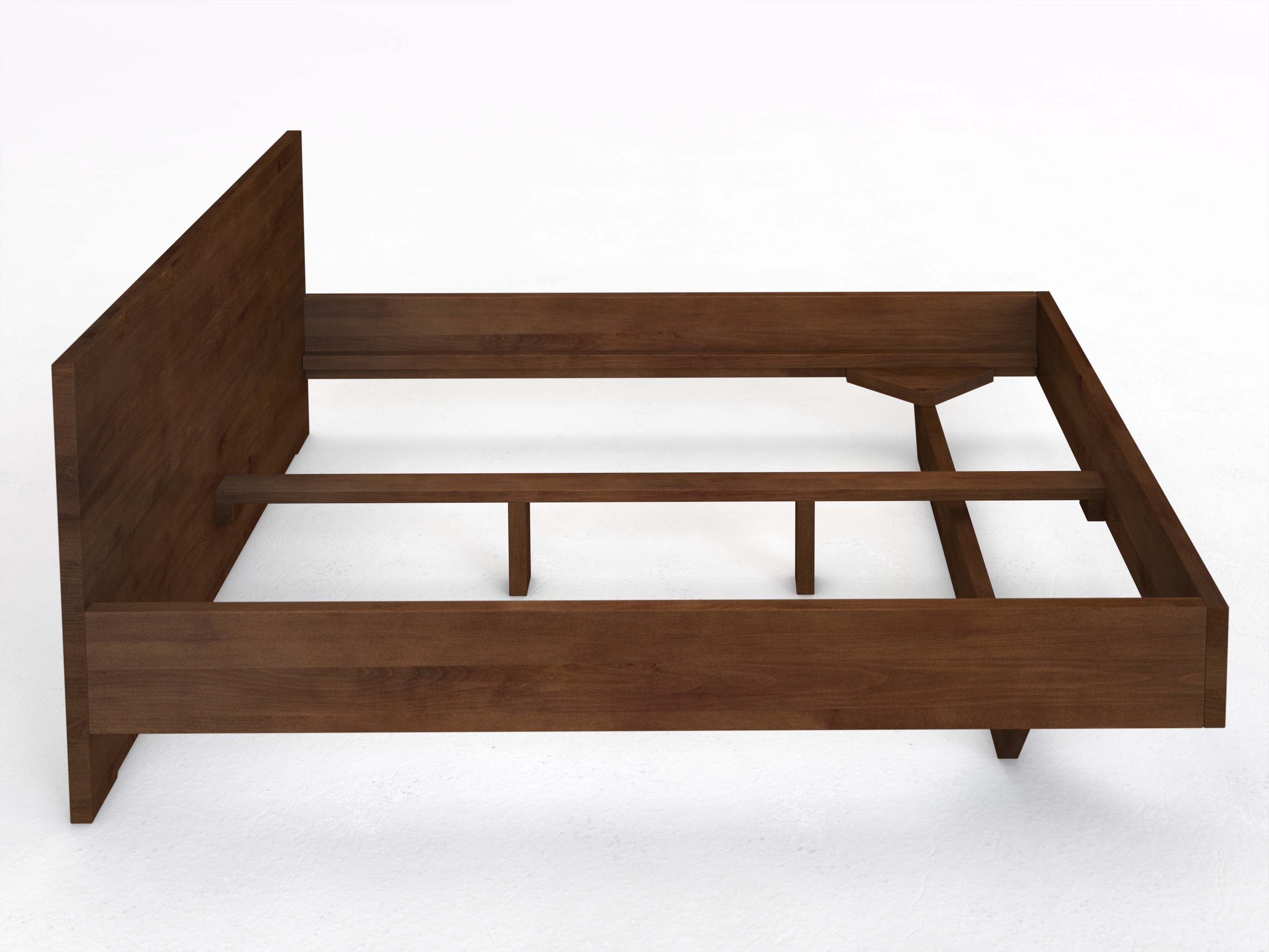 Bettgestell aus Massivholz mit durchgehenden Auflageleisten (Musterbeispiel)