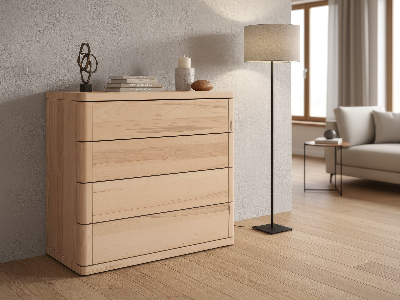 Buchenkommode „Diana“ mit 4 Laden