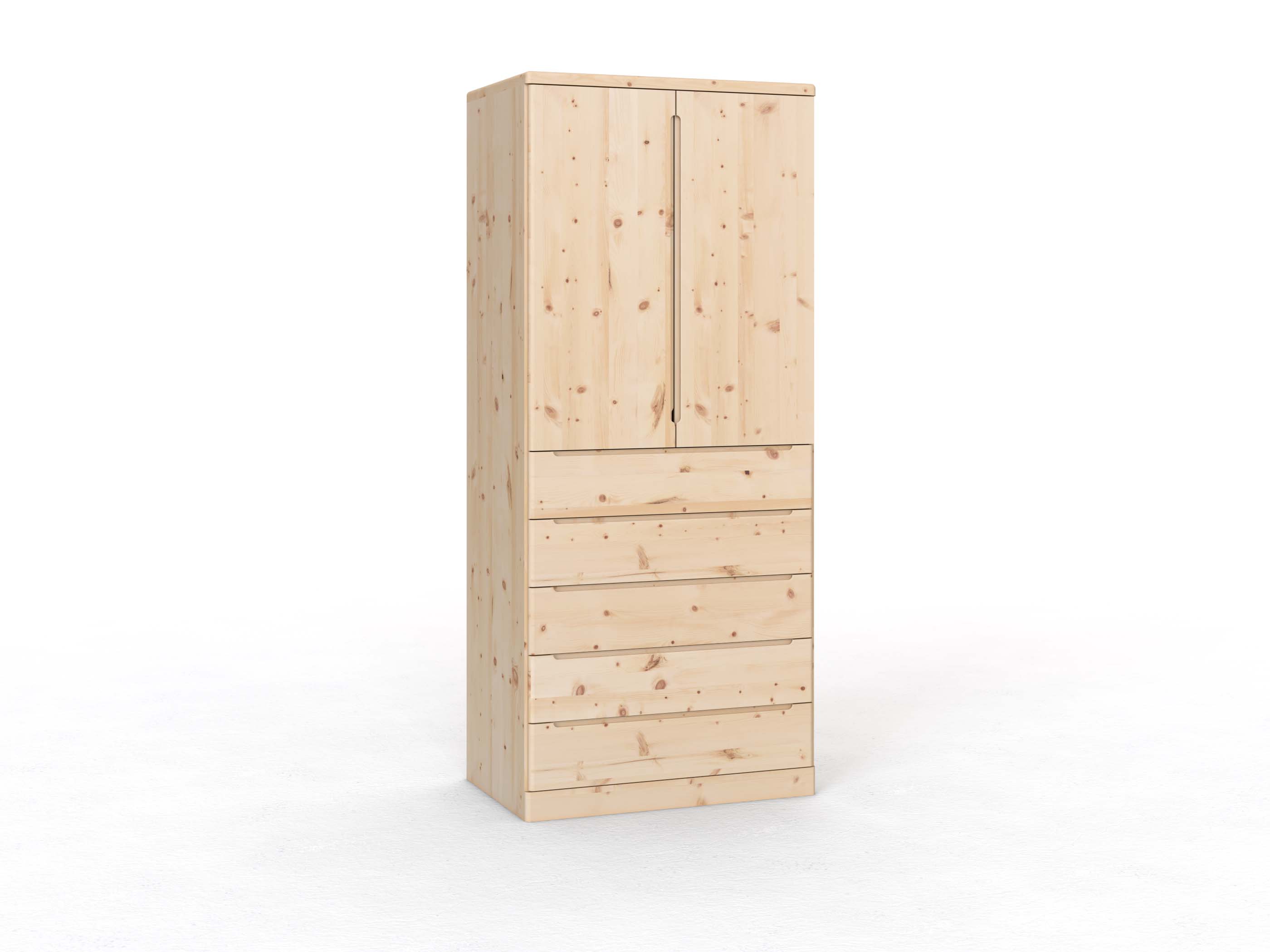 Zirbenschrank „Ramon“, 2-türig, Höhe 237 cm, mit Schubladen