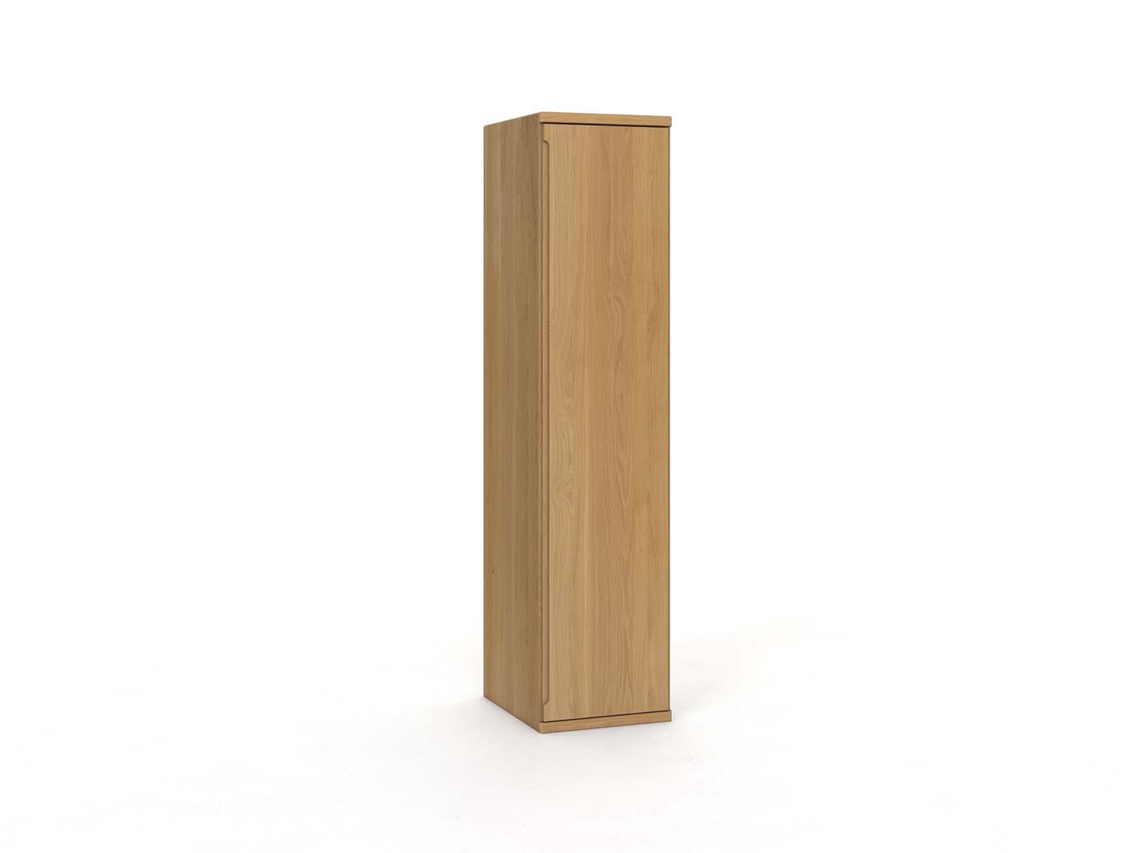 Eichenschrank Hell „Valentin“, 1-türig, Höhe 220 cm, Griffausführung „Lukas“,  Türanschlag rechts