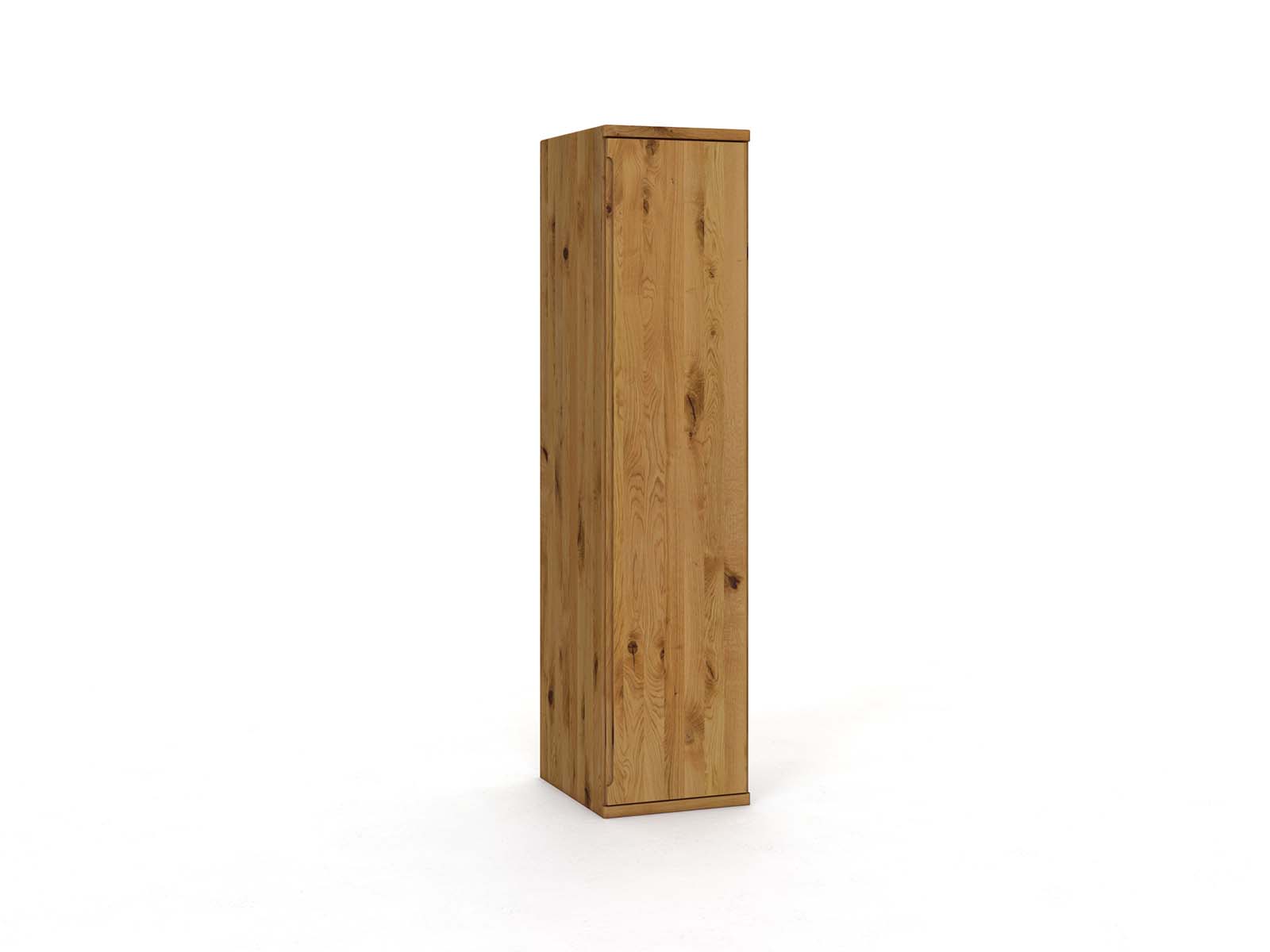 Wildeichenschrank „Valentin“, 1-türig, Höhe 220 cm, Griffausführung „Lukas“, Türanschlag: rechts