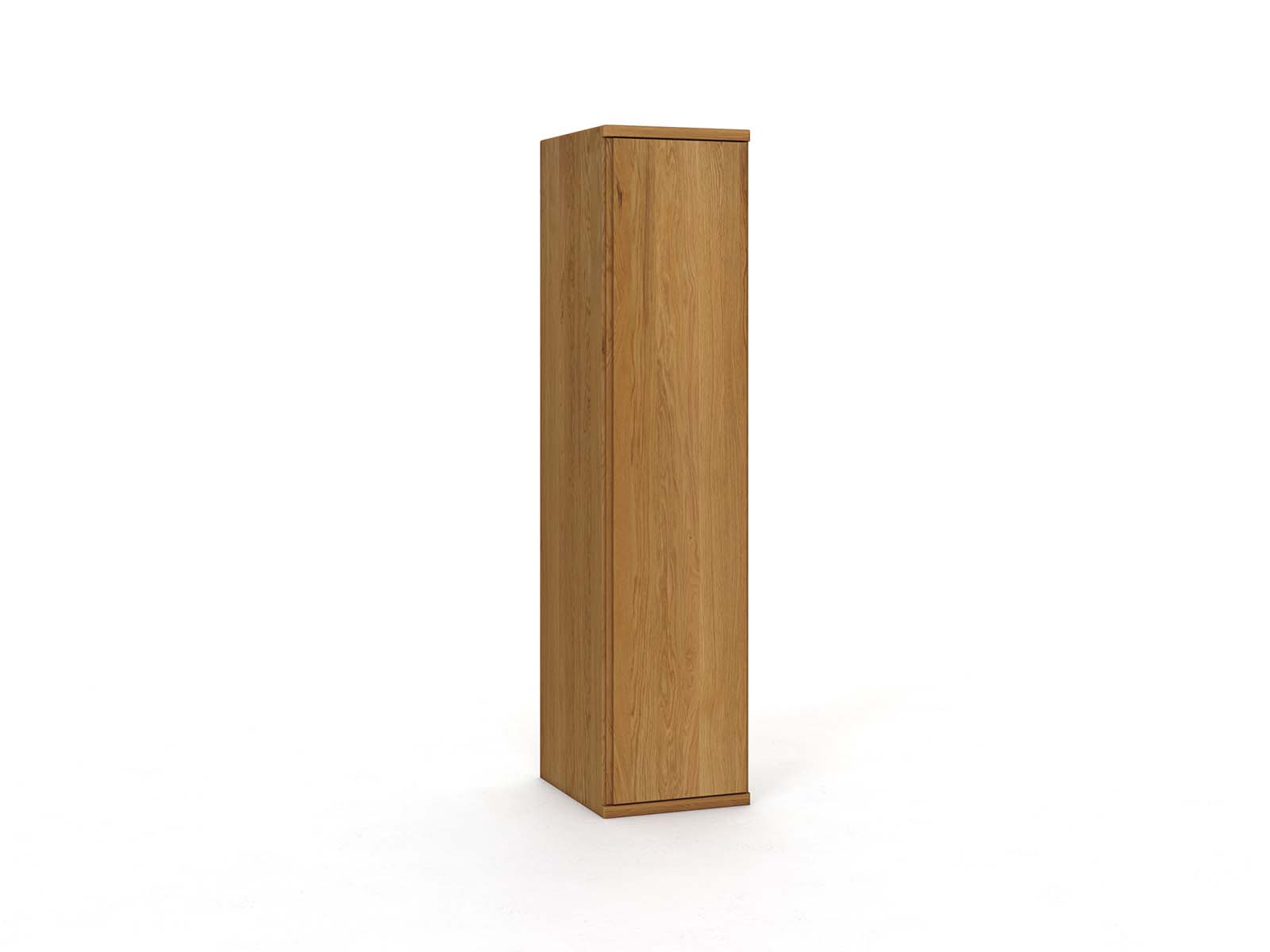 Eichenschrank „Valentin“, 1-türig, Höhe 220 cm, Griffausführung „Patrizia“,  Türanschlag rechts