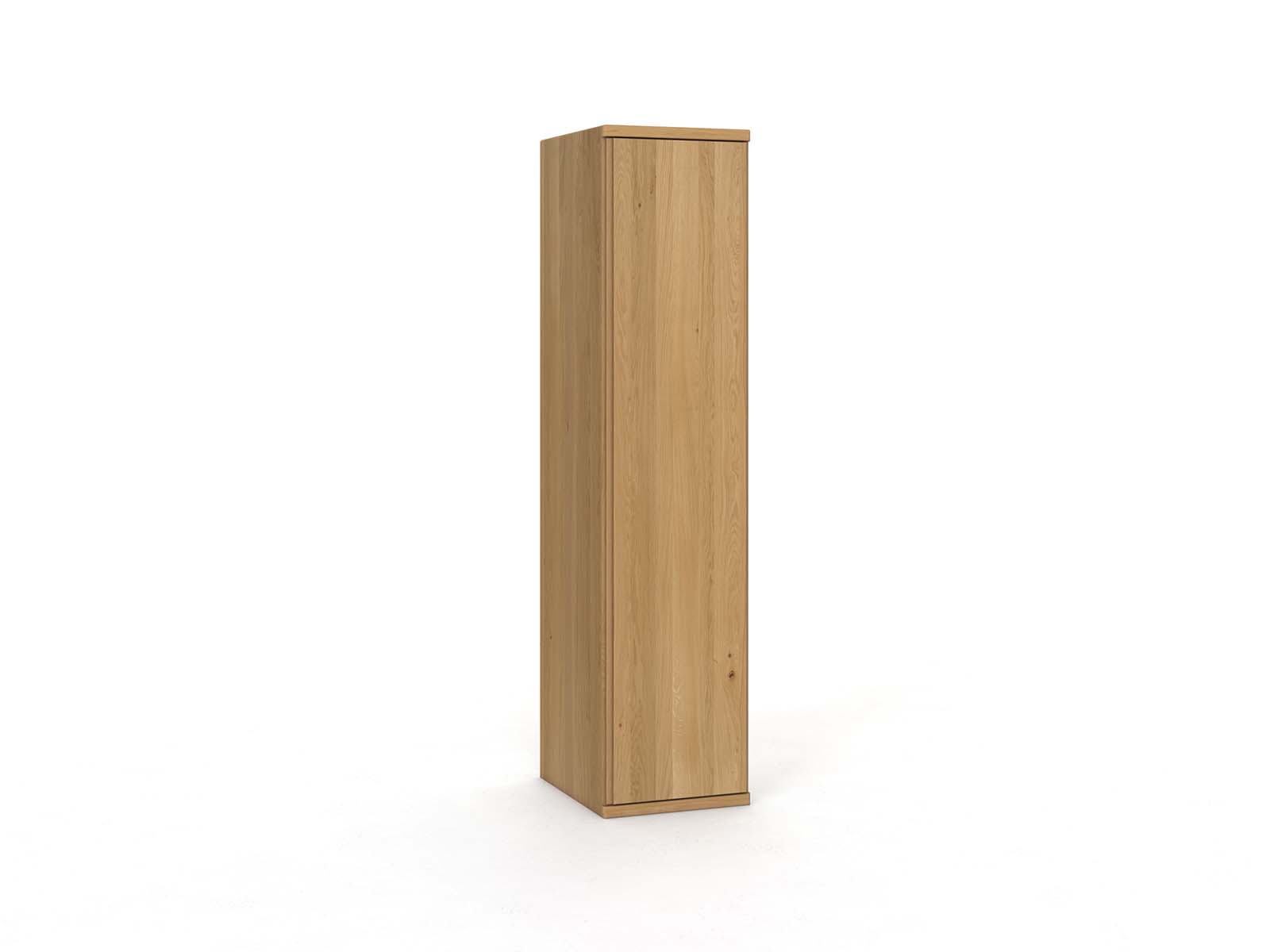 Eichenschrank Hell „Valentin“, 1-türig, Höhe 220 cm, Griffausführung „Patrizia“,  Türanschlag rechts