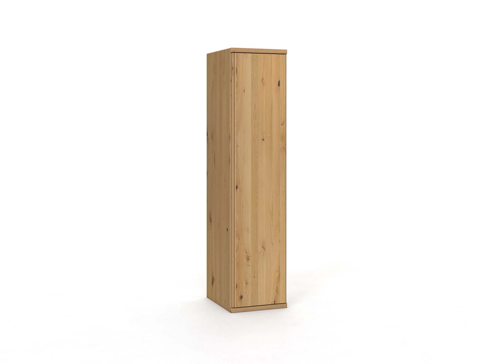 Wildeichenschrank Hell „Valentin“, 1-türig, Höhe 220 cm, Griffausführung „Patrizia“, Türanschlag: rechts
