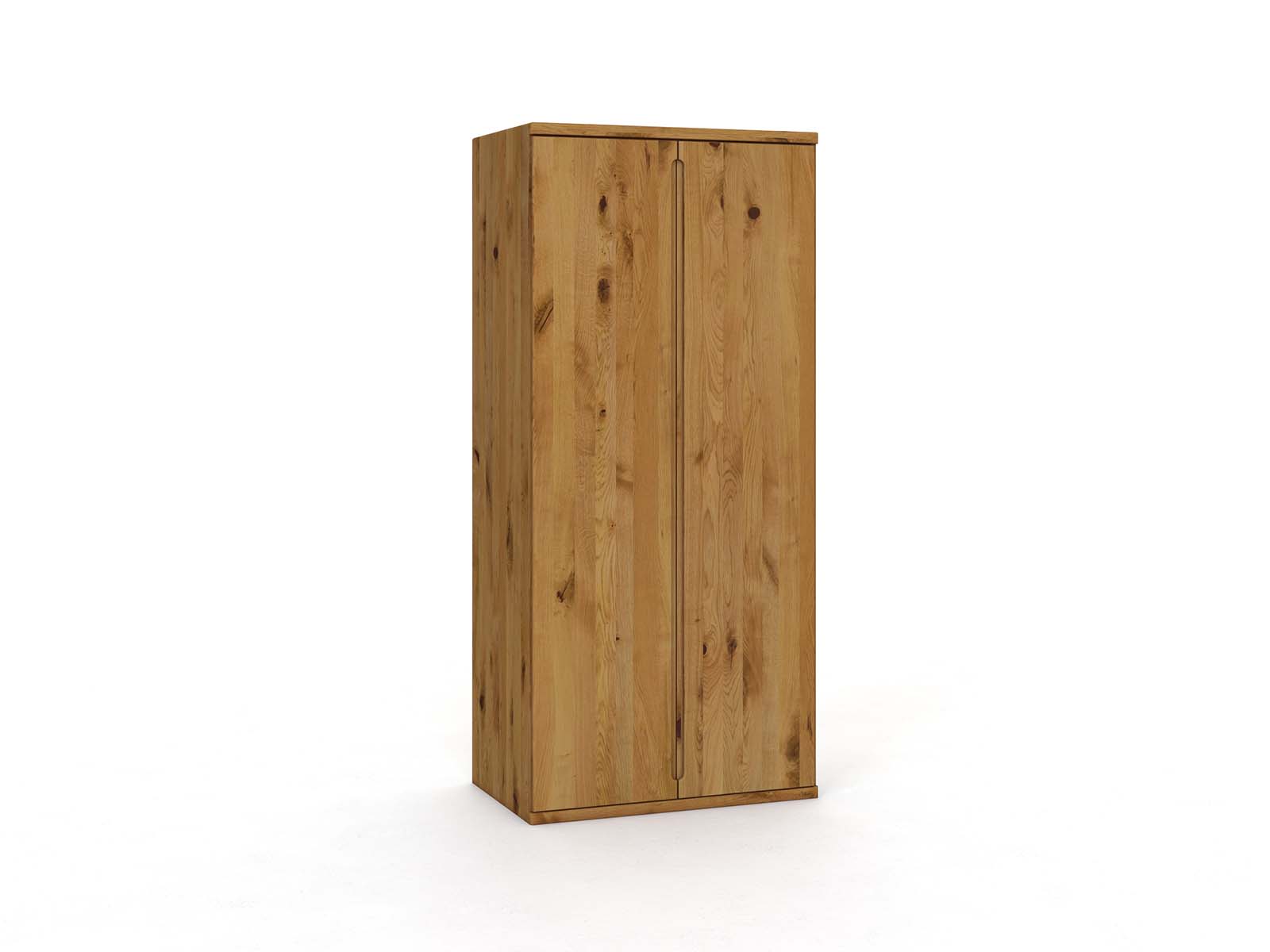 Wildeichenschrank „Valentin“, 2-türig, Höhe 220 cm, Griffausführung „Lukas“