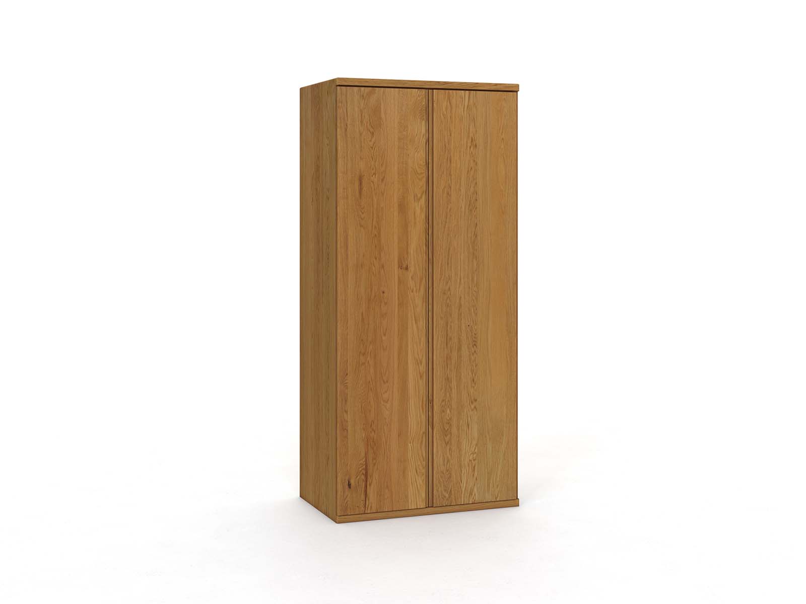 Massivholzschrank „Valentin“, 2-türig, Höhe 220 cm, Griffausführung „Patrizia“