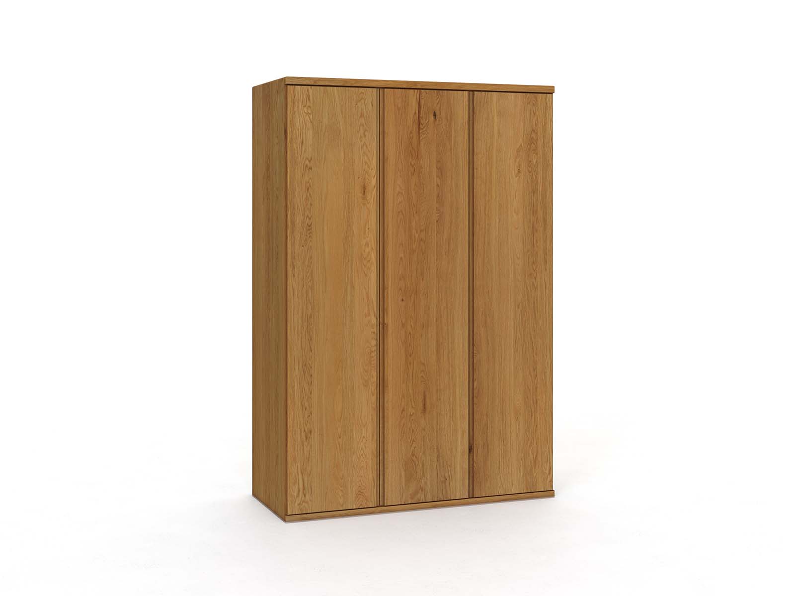 Massivholzschrank „Valentin“, 3-türig, Höhe 220 cm, Griffausführung „Patrizia“
